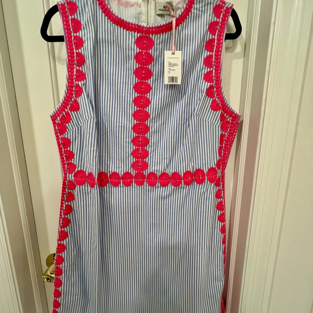 Vineyard Vines Blue and Pink Striped Dress